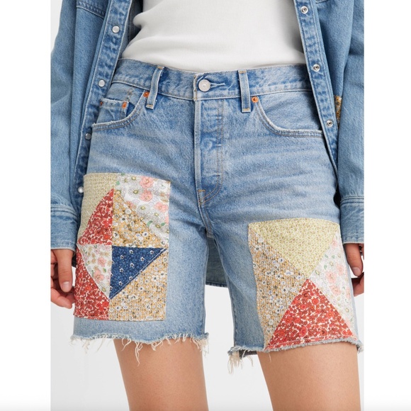 Levi's 501 90s Patchwork Shorts - Picture 1 of 6